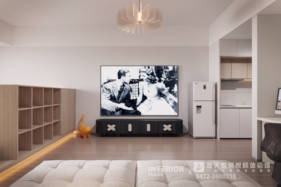 富力五星名座52㎡現代原木風(fēng)格效果圖