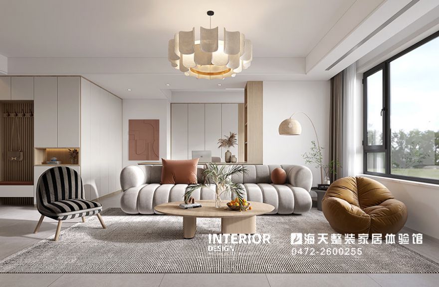 包頭裝修案例方興鳳凰臺115㎡現代簡(jiǎn)約風(fēng)格裝修效果圖