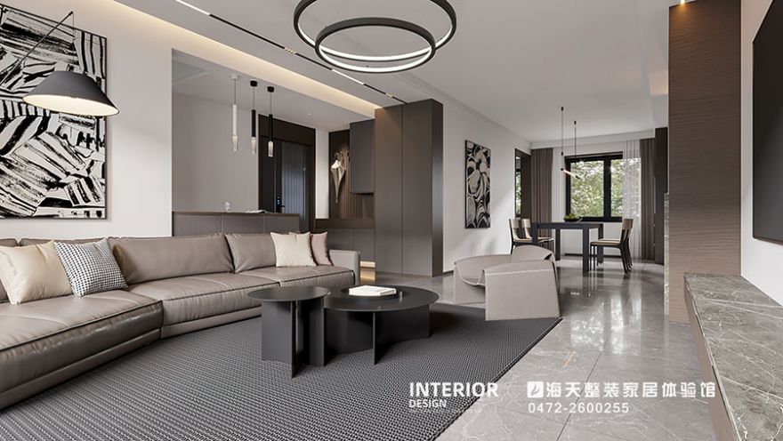 包頭裝修案例方興鳳凰臺149㎡現代簡(jiǎn)約風(fēng)格裝修效果圖