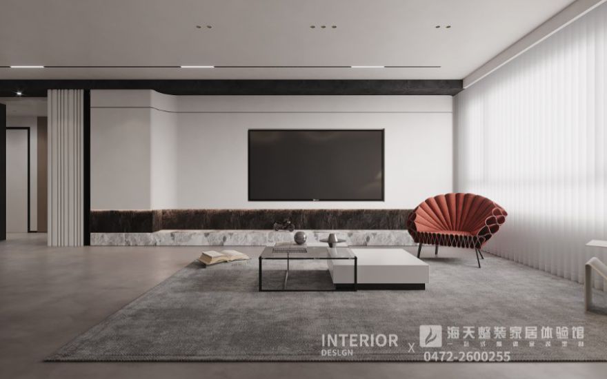 包頭裝修案例包頭遠洲大都匯137㎡現代極簡(jiǎn)風(fēng)格效果圖